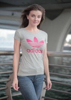 ADIDAS Womens T-Shirt (GRAY) (S - M - L - XL )