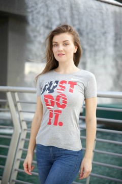NIKE Womens T-Shirt (GRAY) ( S - M - L - XL)