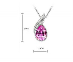 High Quality Fashion 18K GP Crystal Necklace Pendant Options 4 Colour 