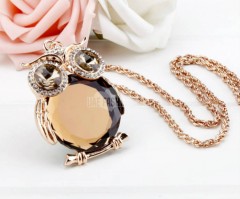 Hot Fashion Vintage Necklaces Alloy Owl Shape Pendant Long Chain 