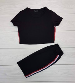 Roket Ladies T-Shirt And Skirt Set (BLACK) (S - M - L)