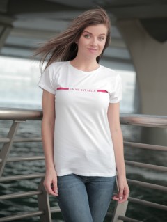 AMISU Ladies T-Shirt (WHITE) (XS - S - M - L - XL - XXL)
