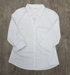 CAMAIEU Ladies Long Sleeved Shirt (WHITE) (32 to 46)