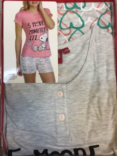 PM Ladies T-shirt And Shorts Set (PM) (S - L - XL) 