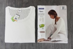Ladies Pyjama Set (WHITE) (S - M - L - XL) 