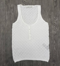 ZARA  Ladies Knitted Vest (WHITE) (S - M )