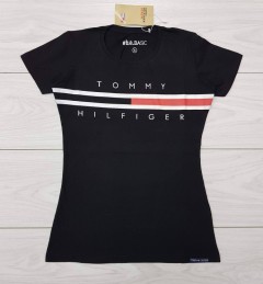 TOMMY - HILFIGER Ladies T-Shirt (BLACK) (S - M - L - XL) 