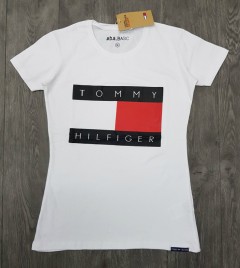 TOMMY - HILFIGER Ladies T-Shirt (WHITE) ( M - L ) 