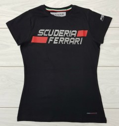 FERRARI Ladies T-Shirt (BLACK) (S - M - L - XL) 