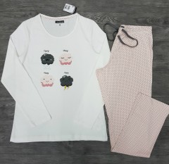 Ladies Pyjama Set (WHITE) (S - M - L - XL)