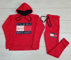 TOMMY - HILFIGER Ladies Sweatshirt And Pants (RED) (M - L - XL) 