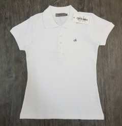 CALVIN KLEIN Ladies Polo Shirt (WHITE) (S - M - L - XL ) 