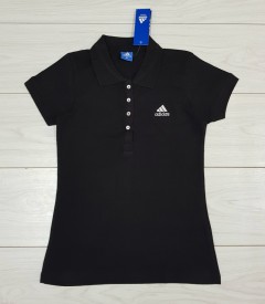 ADIDAS Ladies Polo  T-Shirt (BLACK) (S - M - L - XL )