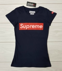 SUPREME Ladies T-Shirt (NAVY) (S - M - L - XL )