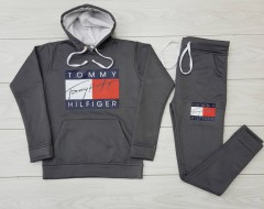 TOMMY - HILFIGER Ladies Sweatshirt And Pants (GRAY) (M - L - XL) 