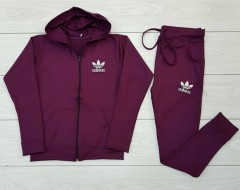 ADIDAS Ladies Sweatshirt And Pants (MAROON) (M - L - XL)