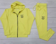 GUCCI Ladies Sweatshirt And Pants (YELLOW) (M - L - XL)