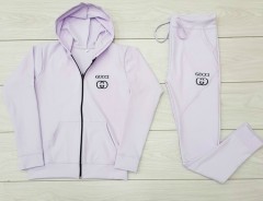 GUCCI Ladies Sweatshirt And Pants (LIGHT PURPLE) (M - L - XL)