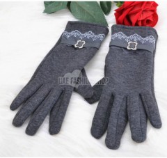 Hotsale New Womens Winter Mittens Full Finger Touch Screen Gloves With Lace 