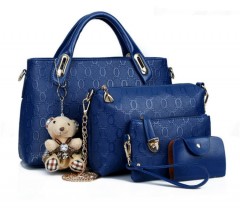 Violet  Violet Ladies Fashion Bag (4 Pcs) (Blue)