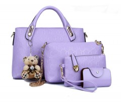 Violet  Violet Ladies Fashion Bag (4 Pcs) (Purple)