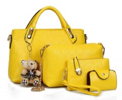 Violet  Violet Ladies Fashion Bag (4 Pcs) (Yellow)