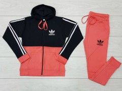 ADIDAS Ladies Sweatshirt And Pants (ORANGE) (M - L - XL)