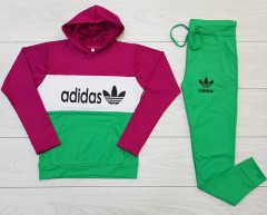 ADIDAS Ladies Sweatshirt And Pants (GREEN) (M - L - XL) 