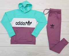 ADIDAS Ladies Sweatshirt And Pants (PURPLE) (M - L - XL)