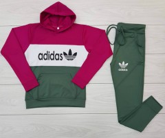 ADIDAS Ladies Sweatshirt And Pants (DARK GREEN) (M - L - XL) 