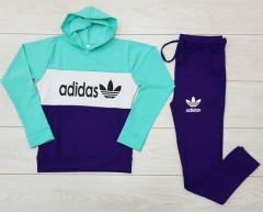 ADIDAS Ladies Sweatshirt And Pants (BLUE) (M - L) 