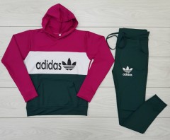 ADIDAS Ladies Sweatshirt And Pants (DARK GREEN) (M - L - XL)