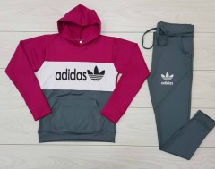 ADIDAS Ladies Sweatshirt And Pants (GRAY) (M - L - XL)