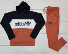 ADIDAS Ladies Sweatshirt And Pants (ORANGE) (M - L - XL)