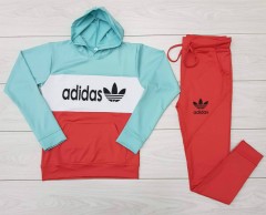 ADIDAS Ladies Sweatshirt And Pants (ORANGE) (M - L - XL)