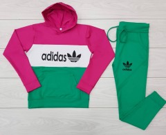 ADIDAS Ladies Sweatshirt And Pants (GREEN) (M - L - XL) 