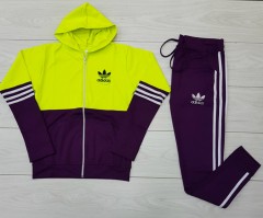 ADIDAS Ladies Sweatshirt And Pants (DARK PURPLE) (M - L - XL)