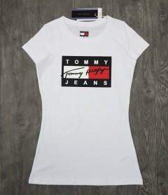 TOMMY - HILFIGER Ladies T-Shirt (WHITE) (S - M - L - XL ) 