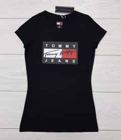 TOMMY - HILFIGER  Ladies T-Shirt (BLACK) (S - M - L - XL ) 