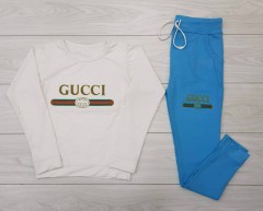 GUCCI Ladies Sweatshirt And Pants (LIGHT BLUE) (M - L - XL)