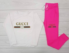 GUCCI Ladies Sweatshirt And Pants (PINK) (M - L - XL) 