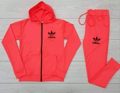 ADIDAS Ladies Sweatshirt And Pants (ORANGE RED) (M - L - XL) 