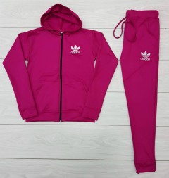 ADIDAS Ladies Sweatshirt And Pants (VIOLET RED) (M - L - XL)