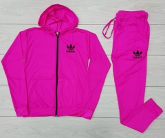 ADIDAS Ladies Sweatshirt And Pants (DEEP PINK) (M - L - XL)