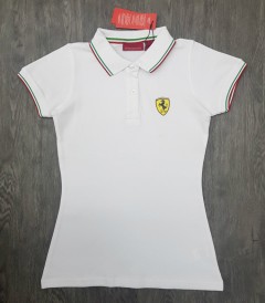 FERRARI Ladies Polo Shirt (WHITE) (S - M - L - XL ) 