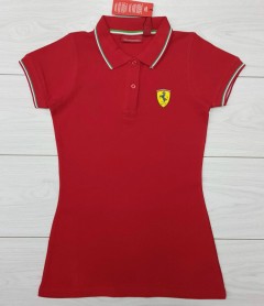 FERRARI Ladies Polo T-Shirt (RED) (S - M - L - XL ) 