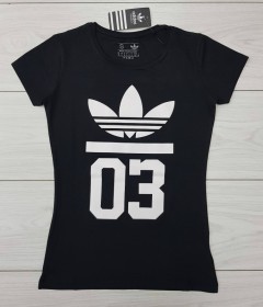 ADIDAS Ladies T-Shirt (BLACK) (S - M - L - XL ) 