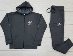 ADIDAS Ladies Sweatshirt And Pants (DARK GRAY) (M - L - XL) 