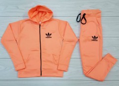 ADIDAS Ladies Sweatshirt And Pants (LIGHT ORANGE) (M - L - XL) 