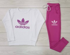 ADIDAS Ladies Sweatshirt And Pants (PINK) (M - L - XL) 